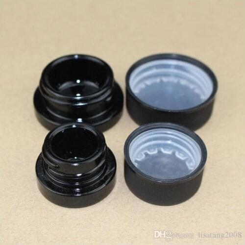 Black Ultraviolet glass jar 5 ml (0.17 fl oz) Pocket Size with child proof child resistance lid for thick oil