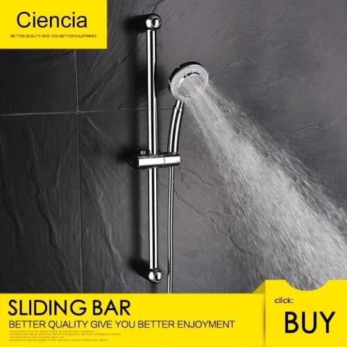 Free Shipping Plastic Chrome Shower Sliding Bar Adjustable Sliding Bar With Soap Dish For Bathroom Washroom