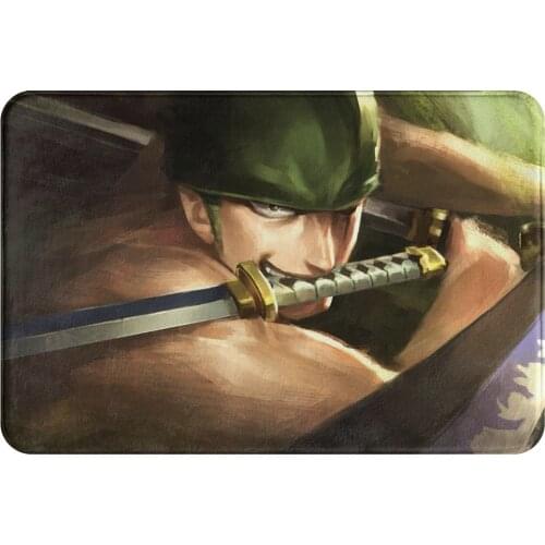 One Piece Anime Non-slip Doormat Zoro Bath Kitchen Mat Outdoor Carpet Flannel Modern Decor