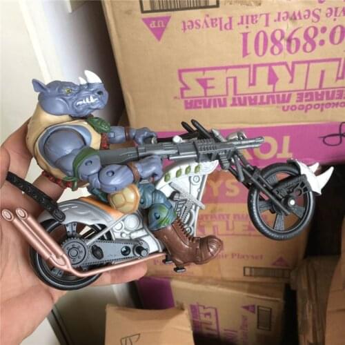 The sewer turtles anime action figure prefect quality Rocksteady motorbike handmade toys for children