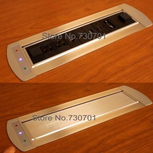 Electric multiple use Table Smart Socket /Office Furniture Multimedia Desktop Socket/Tabletop Socket device/ HDMI / USB / rj45