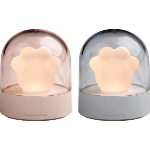 Kawaii Cat Foot Music Table Lamp 3-Way Dimmable Bedside Study Night Lights