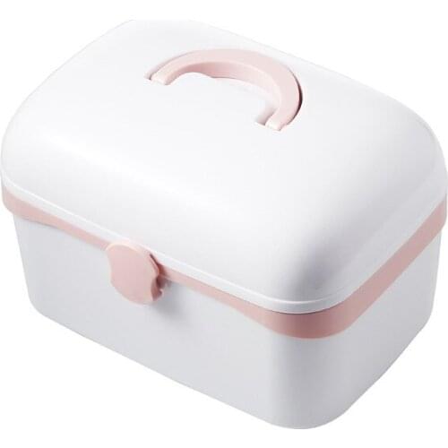 HPDEAR Home Medicine Storage Box, 2-Tier with Compartments and Handle, for Stored Drugs