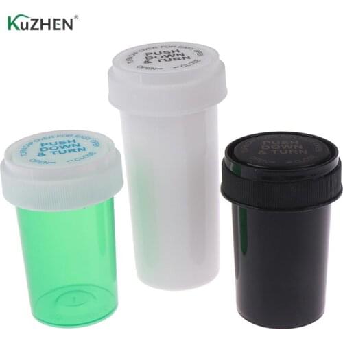 75ML/110ML/52ML/29ML Plastic Push Down Turn Vial Container Weed Storage Stash Jar Pill Bottle Case Herb Box