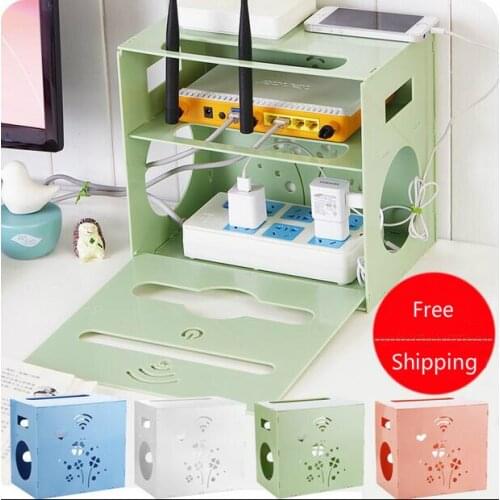 Creative TV Set-top Box Shelf Router Finishing Storage Rack Power Cord Switch Socket Storage Box