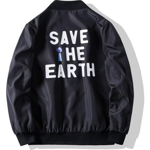 Bomber Jacket Men Fashion Casual Letter Printing Jacket Coat Men Autumn New Hot Outwear Stand Slim Military Jacket Mens