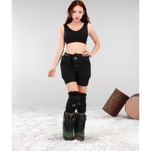 Best Adult Black Ski Protection Shorts Hip And Knee Protector Pads Set Womens Mens Snowboarding Safety Gear Hockey Pants Ice