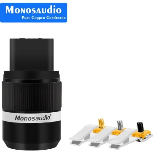 Monosaudio F120R 99.998% Pure Copper Gold/Rhodium Plated 20A Power Plug C19 AC Power Plug Connector 20A/125V Audio Grade Plug