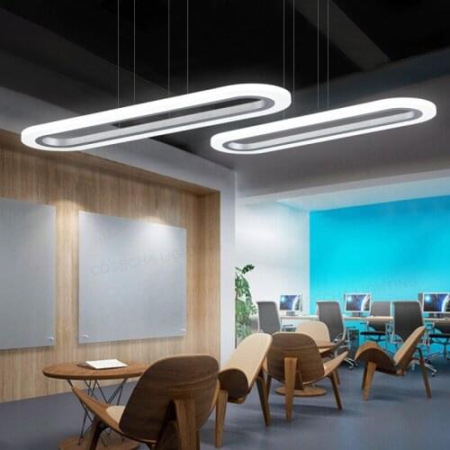 Office chandelier, oval bar, runway-shaped chandelier, restaurant light, led modern minimalist conference room, household