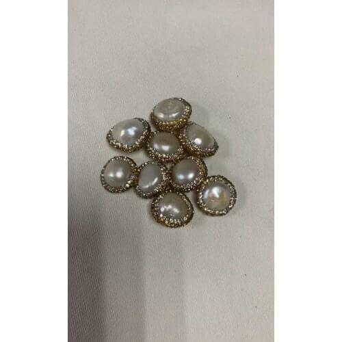 Wholesale baroque freshwater pearl loose big paved crystal pearl bead