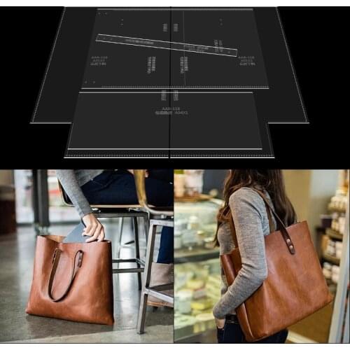 Simple Leather Hand Bag Acrylic Template Shoulder Bag Transparent Acrylic Pattern DIY Leather Craft Drawing Sewing Stencil