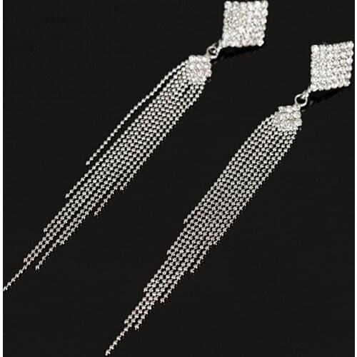 YFJEWE Luxury Champagne Silver Plated Drop Earrings Wire Zircon Crystal Female Christmas Gift Jewelry E146