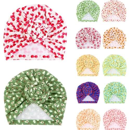 Print Baby Hat Cap Beanie Knot Spring Autumn Winter Baby Girls Hat Bonnet Soft Kids Children Cap Turban Hair Loss Accessories