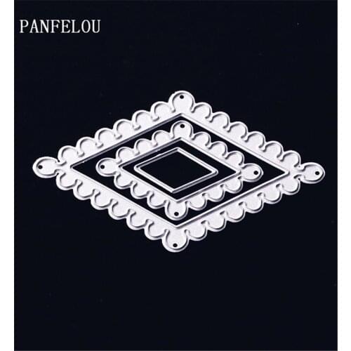 PANFELOU quadrilateral Scrapbooking Easter card album paper die metal craft stencils punch cuts dies cutting