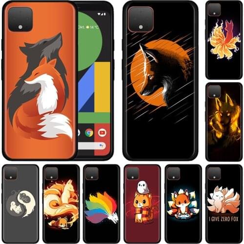 Silicone Phone Case for Google Pixel 4a 4 XL Cover For Google Pixel 5 4G 5G Soft Black Cover Coque Cartoon Funny foxs lovely