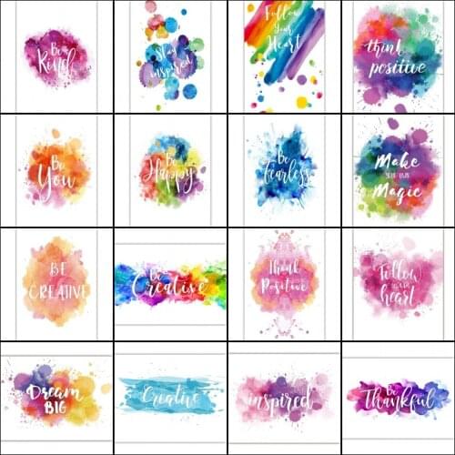 Nordic Watercolor Motivational Quotes Text Wall Art Canvas Painting Posters and Prints Wall Pictures for Living Room Decor