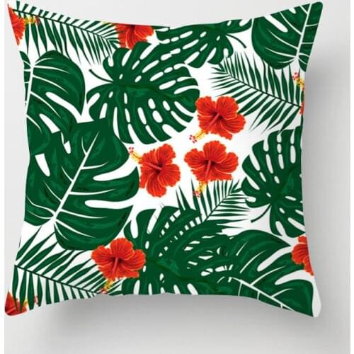 Tropical Plants Pillow Cover Green Leaves Pillow Case Office Sofa Cushion Cover Home Decor Siesta Throw Pillows for Living Room