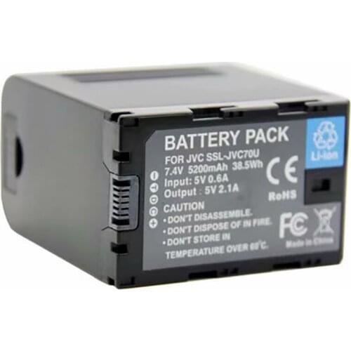 1Pc 5200mAh SSL-JVC70U Camcorder Batteries with USB Output for for GY-HM600, GY-HM650