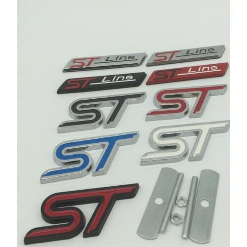 1pcs 3D metal ST Line STLine car front grille emblem Side Fender Rear Trunk sticker grill Badge Car styling Auto accessorie