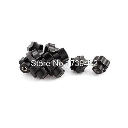 10pcs 23mm Plastic Star Head M5 Female Thread Screw on Clamping Knob Grips
