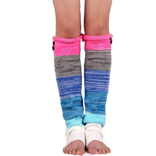 120pairs/lot new fashoncolorful knit leg warmer/ boot cuff with buttons/boot sock