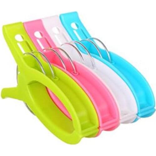 4ps/set Plastic Hanger Clips Windproof Laundry Clothes Beach Towel Pins For Clothes Beach Towel Home Drying Racks Spring Clamp