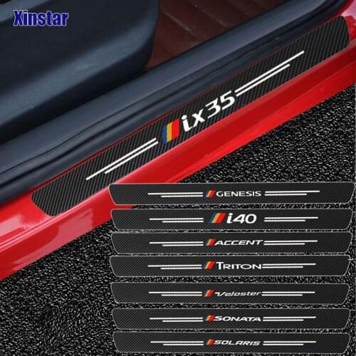 4pcs Carbon Fiber Car Door Sticker For Hyundai i10 i20 i30 i40 ix35 TUCSON Elantra SONATA GENESIS SOLARIS VEOSTER TRITON ACCENT