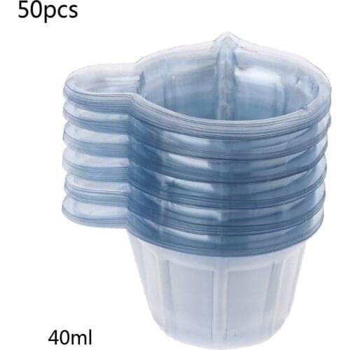 50Pcs 40ML Plastic Disposable Cups DIY Epoxy Resin Dispenser Jewelry Making Tool