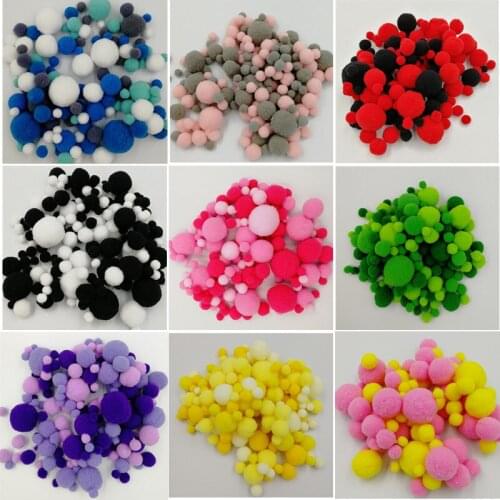 8-30mm Multi Size Mix Colors Pompom Fur Plush Ball Soft Pom Poms Ball Sewing On Cloth DIY Craft Wedding Home Decor Accessory 20g