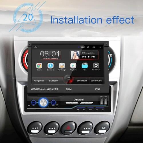 Car Radio MP5 Touch Screen IOS Android 8.1 Bluetooth APP 1din Rear View Camera Mirror Link GPS WIFI HD Folded 7