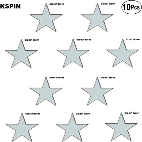 White Star Lapel Pin Badge Lapel Pin Flag badge Brooch Pins Badges 10Pcs a Lot