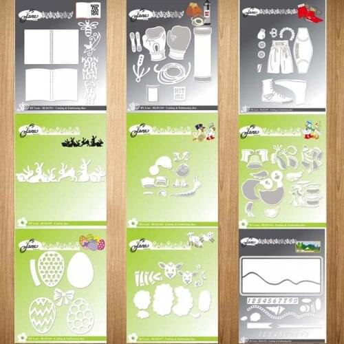 Boxing Gloves Rabbit Easter Egg Shoe Metal Cutting Dies Craft Cut Die Stencil Scrapbooking Handmade Make Album Punch Blade Decor