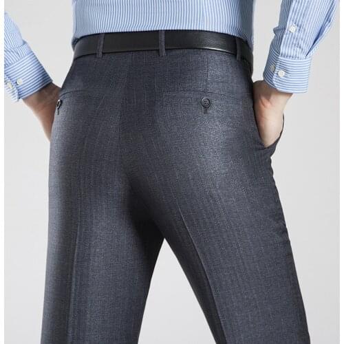 Pants Baggy Office Summer Business Thin Suit Pants for Men Size 29-56 Spring Autumn Male Formal Solid Silk Long Trousers