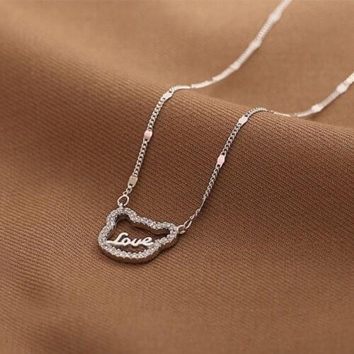 925 Sterling Silver Bear Charm Necklace For Women Creative Clavicle Chain Party Jewelry Choker dz712