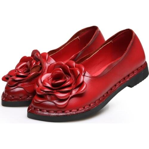 CEVABULE 2020 New Style Vintage Handmade Womens Shoes National Style Genuine Leather Comfortable Soft Bottom Shoes ZXW-1688