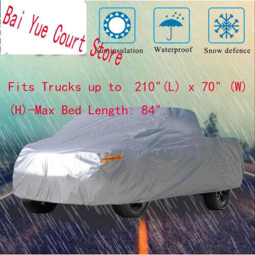Pickup Truck Car Cover Breathable All Weather Protection Scratch Rain Resistant Pickup truck Cover:210*70*65"(H)