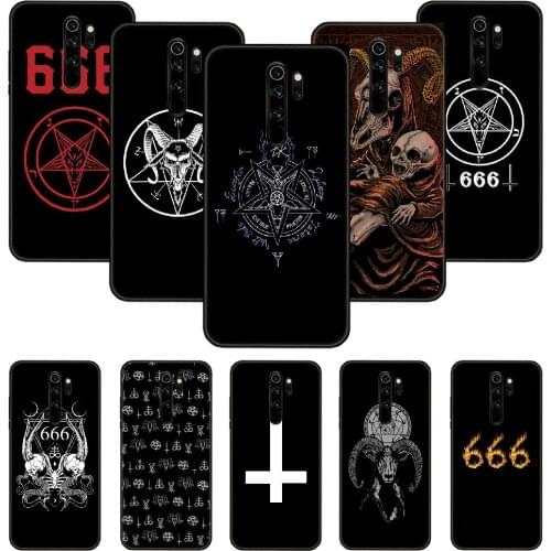 Phone Case For Xiaomi Redmi Note 8 8T 7 7A 9 9S 8A 4 5 Pro Black Cover Shell 3D Prime Silicone 666 Pentagram Demonic Satanic
