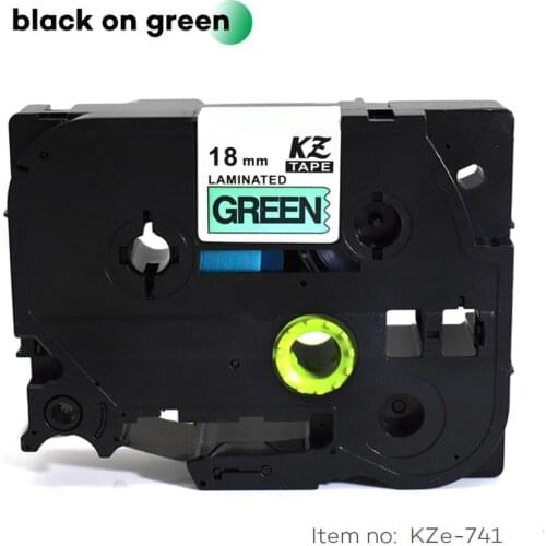CIDY 30pcs/lot Tze 741 TZ 741 TZ741 TZE741 Black on green Laminated Label Tape Compatible for Brother P touch tz-741 tze-741
