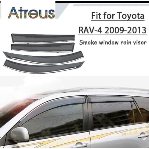Atreus 1set ABS For 2013 2012 2011 2010 2009 Toyota RAV4 Accessories Car Vent Sun Deflectors Guard Smoke Window Rain Visor