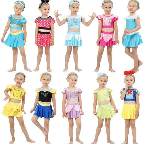 2021 Summer Swimming Dress up for Baby Girls Bathing Suits Kids Swimwear Inspired from Fairy Tale Children One Piece Swimsuit
