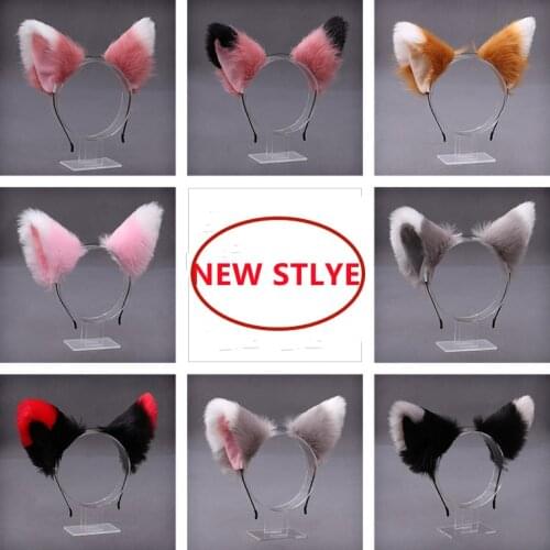 Girls lovely cat claw tail ear suit Plush cat animal rabbit hair fox ears Bell bow hair bands Party dance KTV performance props