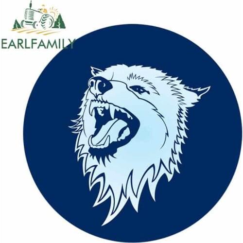 EARLFAMILY 13cm x 9.7cm for Wolf Icon Funny Car Stickers Cartoon RV VAN 3D DIY Fine Decal Oem JDM Vinyl Car Wrap Accessories