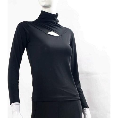 Exotic dance modern dance with a long sleeved turtleneck jacket T12025 modern dance routine exercises