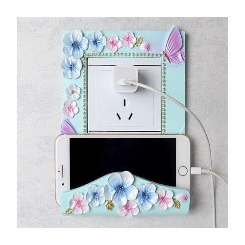 European creative switch wall stickers socket stickers living room switch protection cover modern simple mobile phone holder