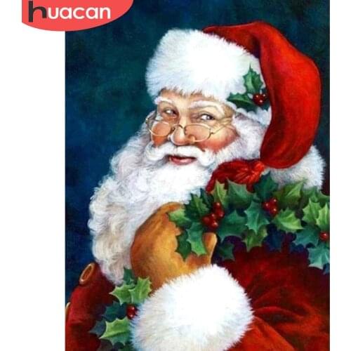 HUACAN DIY 5d Diamond Painting Santa Claus Handmade Gift Full Square/Round Diamond Embroidery Cross Stitch Christmas Craft Kit