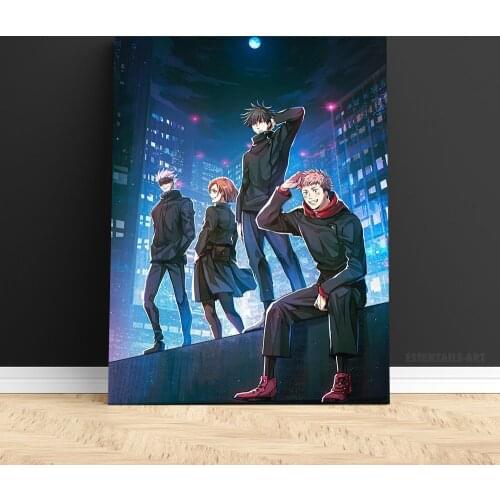 Jujutsu Kaisen Yuji Itadori Megumi Fushiguro Nobara Kugisaki Satoru Gojo Anime Poster Wall Art Home Decor Decoration Canvas