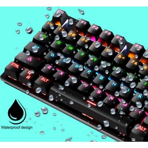 K550 87 Keys Mechanical Gaming Keyboard RGB Backlit USB Wired Keyboard Blue Switch For Gamer Laptop Computer for PC and Desktop