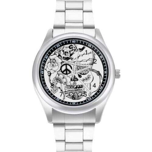 Mexican Skull Quartz Watch Fitness Aesthetic Wrist Watch Stainless Photo Cheap Girl Wristwatch