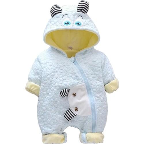 Fashion Clothes Newborns Winter Baby Girl Clothes Sports Children Romper Toddler Boys Cotton Costume Infant Kids Hooded Overall