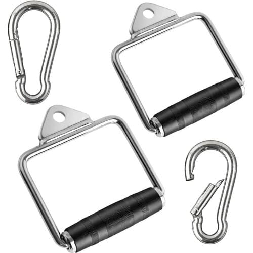 Gym D Handle Pull Down Cable Attachment Set Non-Slip Tricep Grip Pulley Exercise Handles with Rubber Grip for Gym Home